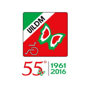 Il logo della UILDM realizzato per celebrare i 55 anni di attività dell’Associazione.