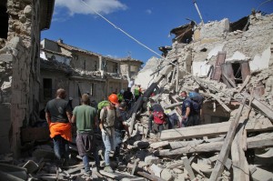 Un’immagine di Amatrice (Rieti) distrutta dal terremoto dello scorso 24 agosto. Foto di Vincenzo Livieri - LaPresse.