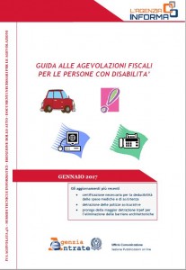 La copertina della “Guida alle agevolazioni fiscali per le persone con disabilità” del 2017.