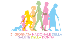 Il logo della Terza Giornata nazionale della salute della donna raffigura in modo stilizzato sette donne nelle diverse fasi della vita, da neonata ad anziana.