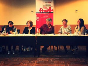 Le donne intervenute alla tavola rotonda “La doppia discriminazione delle donne con disabilità”. Da sinistra: Simona Lancioni, Rita Barbuto, Stefania Dondero, Federica Porcarelli e Rosalba Taddeini.
