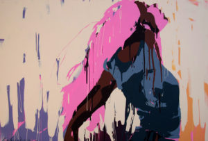 Si chiama “Dissent of the form - Pink Hair”, l’opera dell’artista Inger Nova Jorgensen scelta per illustrare l’edizione 2018-2019 di “8 mesi stop femminicidio”, la manifestazione dell’UDI Catania contro la violenza di genere. Essa rappresenta una figura femminile stilizzata con le braccia protese all’indietro, il viso proteso verso l’alto ed una folta chioma rosa.