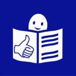 Il logo europeo “facile da leggere” è costituito da un’immagine bianca su sfondo blu. Esso contiene il disegno stilizzato di una persona sorridente che legge un libro sul quale è raffigurata una mano col pollice alzato in segno di approvazione.